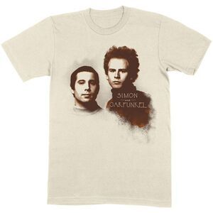 Simon & Garfunkel Unisex Adult Faces Cotton T-Shirt / Natural